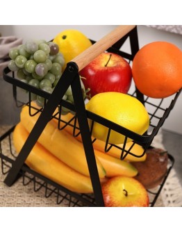 Метална кошница на 2 нива за плодове и зеленчуци